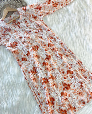Fiza mulmul print Chikankari kurta