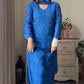 Haniya Viscose mukaish georgette suit set- Royal blue