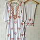 Dia modal Rose chikankari kurta set- white