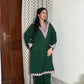Tilla Kashmiri Woollen kurta set- Green
