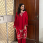 Kashmiri Woollen kurta set- Red