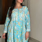 Vaishali Mulmul Chikankari Kurta- Blue