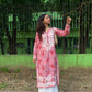 Zaira Chanderi printed Long Kurta- Pink