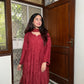 Shilpa Muslin kurta suit set- Brick Red