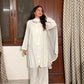 Saira Cotton Farshi suit set in Serene White