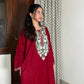 Sara Aari Woollen Pheran- Maroon