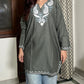 Kashmiri Short Cotton kurti- Grey