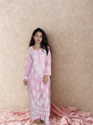 Yamini Cotton Silk Kurta set- blue