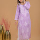Chanderi Chikankari Long Kurta - Purple