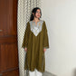 Kashmiri Woollen Tilla Pheran - Olive green