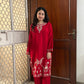 Kashmiri Woollen kurta set- Red