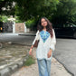 Trisha Kashmiri Short Cotton kurti- White