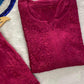 Aisha Rayon Chikankari Kurta set- Pink