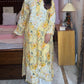 Zaira Chanderi printed Long Kurta- Yellow