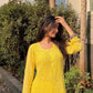 Riya viscose kurta set- Yellow