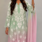 Saili Muslin kurta suit set- Pink Green