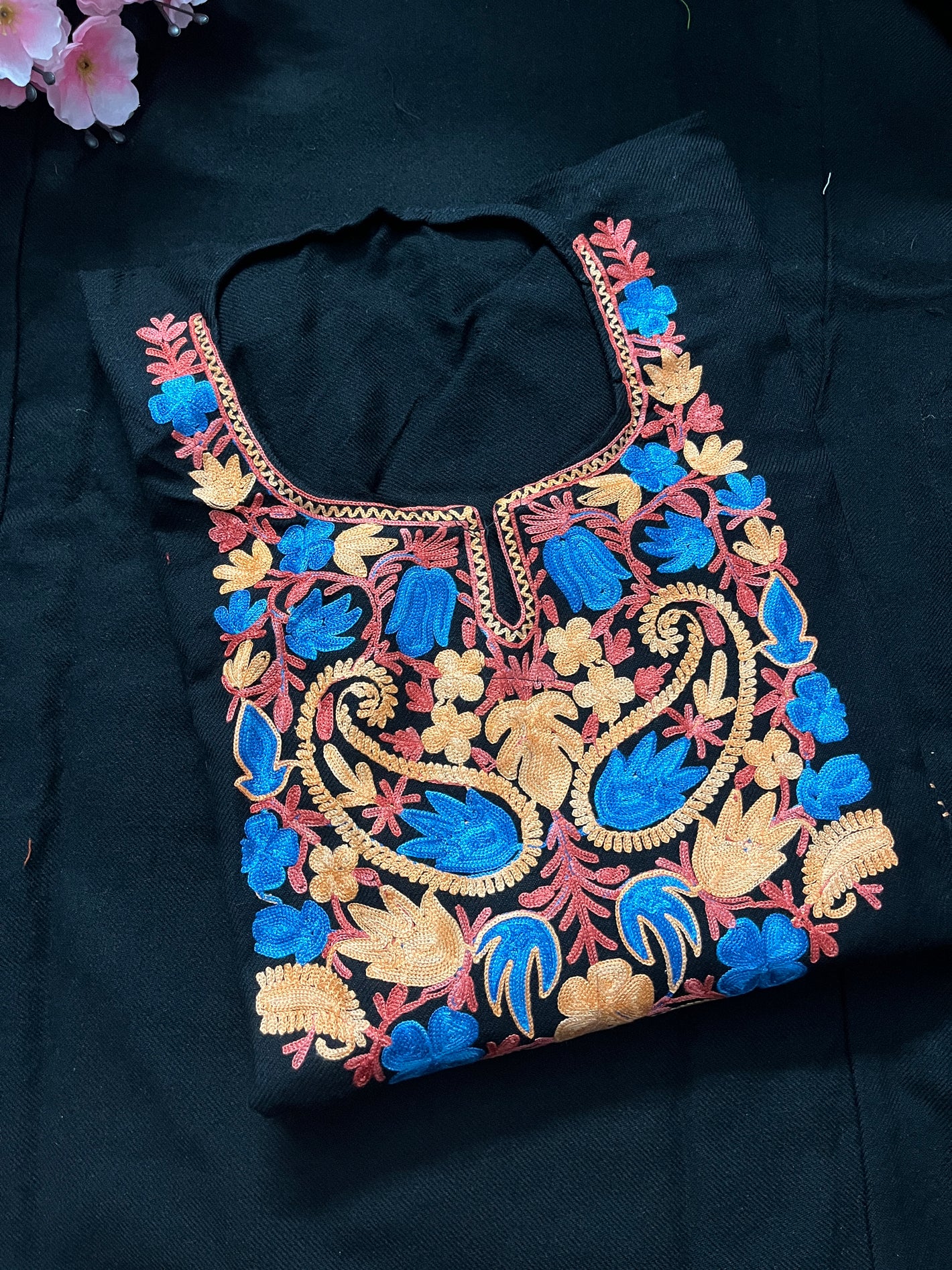 Noor Aari Woollen Pheran- Black