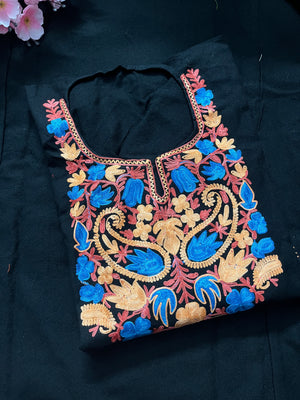 Noor Aari Woollen Pheran- Black