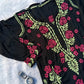 Yasmin modal chikankari kurta set- Black