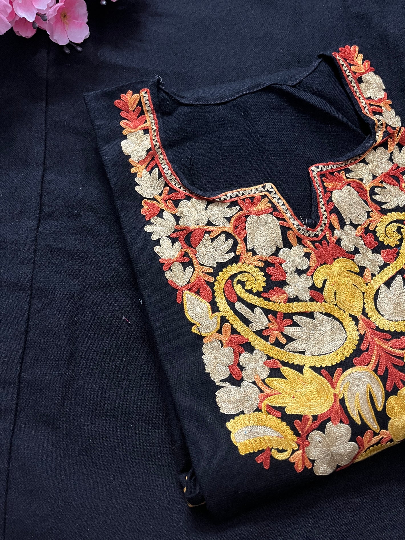 Noor Aari Woollen Pheran- Black