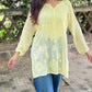 Falak Viscose Georgette Short kurta- Light yellow