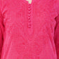 Dobby Cotton ombre Chikankari Kurta set- Pink