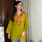 Soha Kashmiri Short woollen Kurti- Green