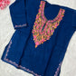 Ziya Kashmiri Short woollen kurti- Blue