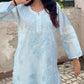 Chanderi Silk Pastel Ombré Kurta Set- Blue