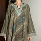 Shaili sozni Woollen Kashmiri Pheran- Olive Green