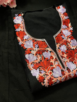 Noor Aari Woollen Pheran- Black