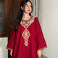 Sara Aari Woollen Pheran- Maroon