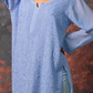 Uzma Viscose Georgette Short kurta- Blue