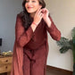 Saniya Viscose Kurta set with dupatta- Brown