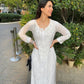 Palak modal chikankari kurta set- white