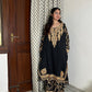 Hina woollen pheran stole set - black