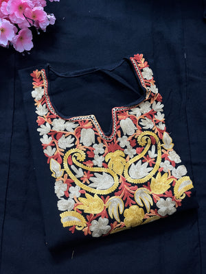 Noor Aari Woollen Pheran- Black