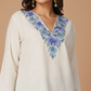 Falak Kashmiri Short Woollen kurti- White