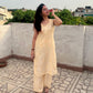 Seher Chanderi sleeveless Pastel Kurta Set- Yellow