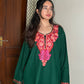 Jasmine Kashmiri Short woollen Pheran - Green