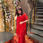 Aiza Viscose strappy Short Kurti Gharara Set - Red