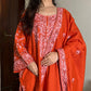 Hina woollen pheran stole set - Rust Orange