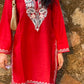 Kashmiri Short Cotton kurti- Red