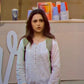Aneet Padda Saiyaara White Dobby Cotton Kurti