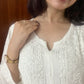 Viscose georgette kurta palazzo set- white