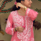 Saima Rayon Chikankari Kurta set- Pink
