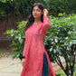 Ruhani Chanderi Silk Kurta- Red