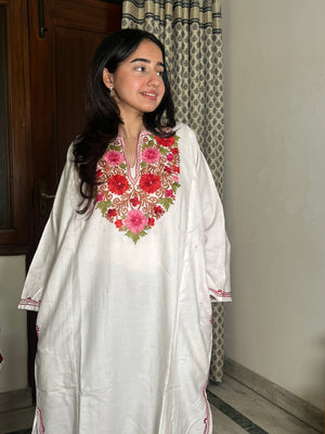 Trisha Aari Woollen Pheran- White