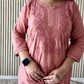 Jiya Dobby cotton short kurti- Peachy pink