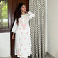 Dia modal Rose chikankari kurta set- white